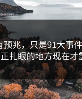 不是没有预兆，只是91大事件线路和91网真正扎眼的地方现在才露出来
