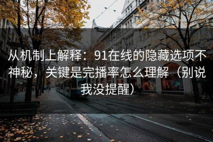 从机制上解释：91在线的隐藏选项不神秘，关键是完播率怎么理解（别说我没提醒）