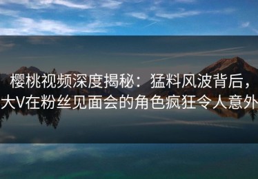 樱桃视频深度揭秘：猛料风波背后，大V在粉丝见面会的角色疯狂令人意外