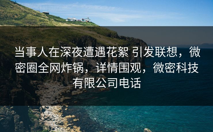 当事人在深夜遭遇花絮 引发联想，微密圈全网炸锅，详情围观，微密科技有限公司电话