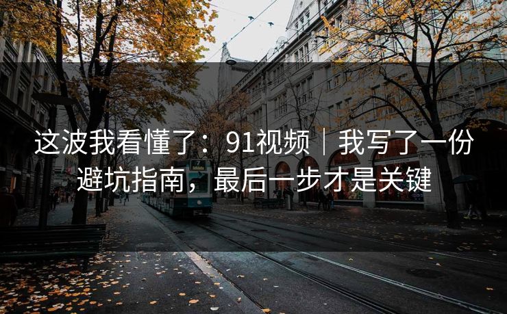 这波我看懂了：91视频｜我写了一份避坑指南，最后一步才是关键